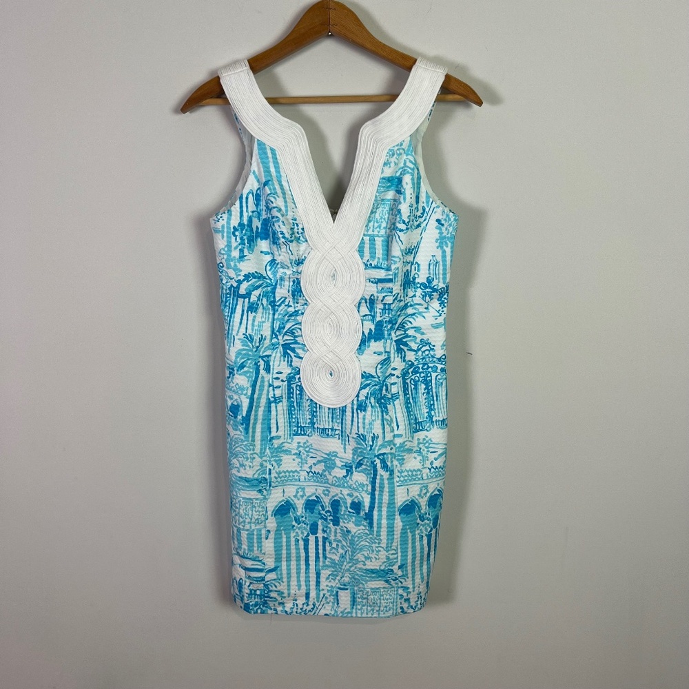 Lilly Pulitzer Women’s Blue White Valli Print Shift Dress Size 0